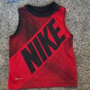 2T Nike Kids Black and Red Tank Top